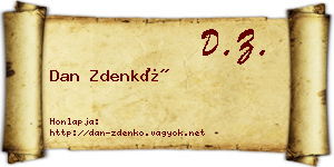 Dan Zdenkó névjegykártya